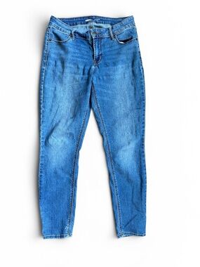 Old Navy Mid Rise Super Skinny Ankle Jeans Women’s Size 6 Blue Stretch Denim
